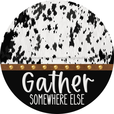 Cow Door Hanger Funny Gather Dco-01365-Dh 18’ Round Wood